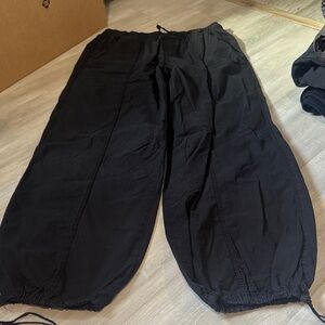 Zara black, cotton, parachute, pants size medium